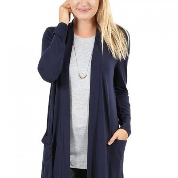 Michael Kors Navy Pocket Cardigan - Picture 1 of 4